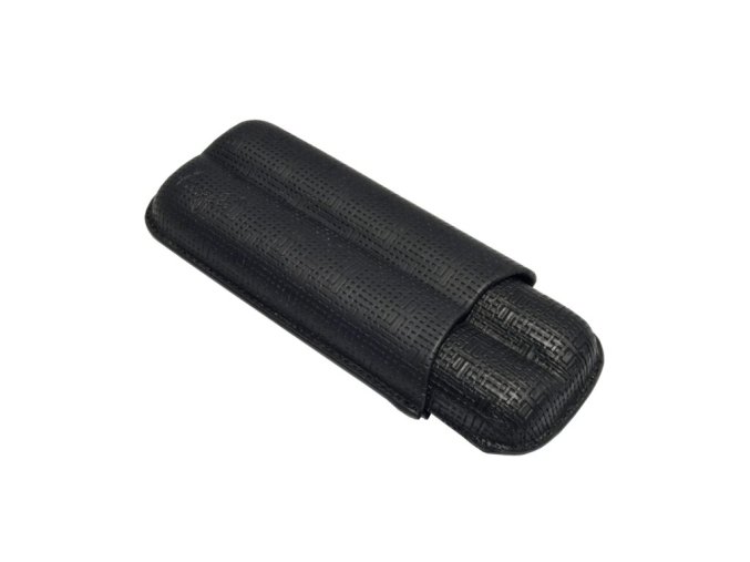 Pouzdro na 2 doutníky Etue Dugo, černé, matné, 16 cm