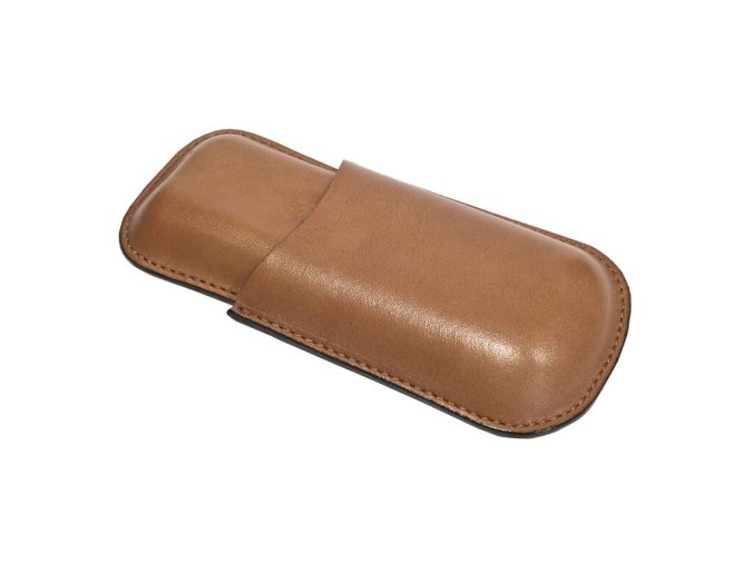 Pouzdro na 2 doutníky Etue Cobio, hnědé, 14 cm