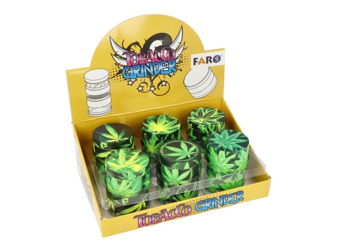 Drtič tabáku kovový Faro Weed green, 52mm
