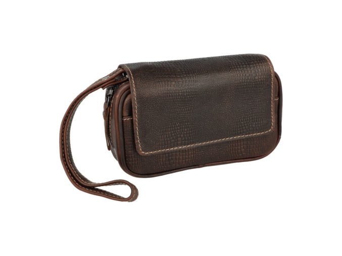 Pouzdro na 2 dýmky Crocco, hnědá kůže