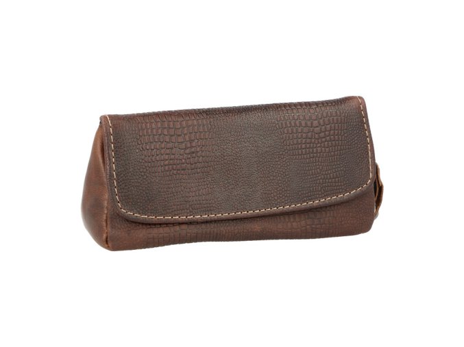 Pouzdro na 1 dýmku Crocco, hnědá kůže