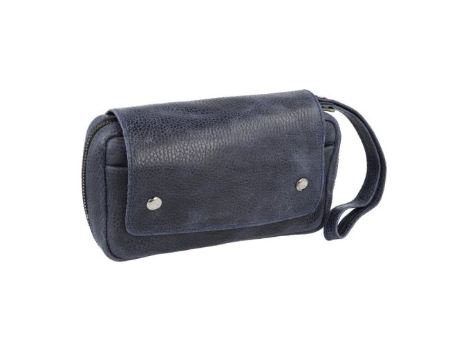 Pouzdro na 3 dýmky Angelo kožené, modré