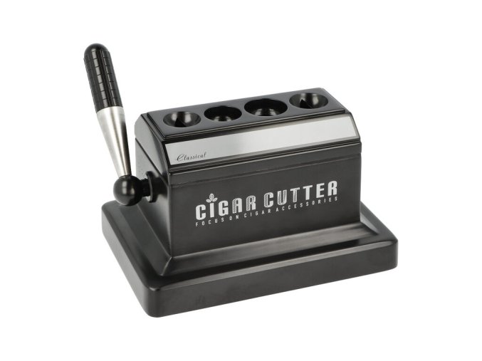 Doutníkový ořezávač Angelo stolní V-Cut/S-Cut, black/silver