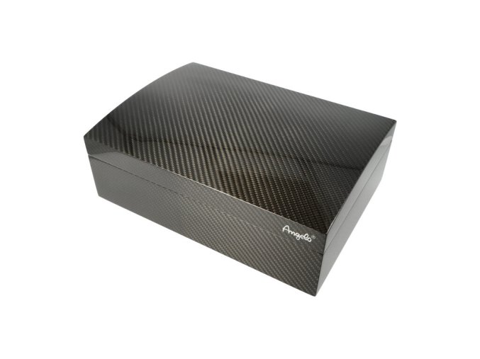 Humidor na doutníky Angelo Bari Carbon 50D, 31x23x12cm