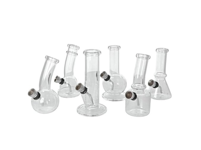 Skleněný bong Super Heroes Transparent, 13cm