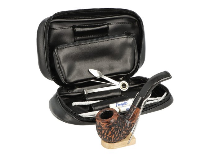 Sada dýmka Angelo, startovací set, dýmka zahnutá + etue IV, filtr 9mm