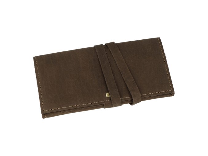Pouzdro na tabák MM kožené, tmavě hnědé