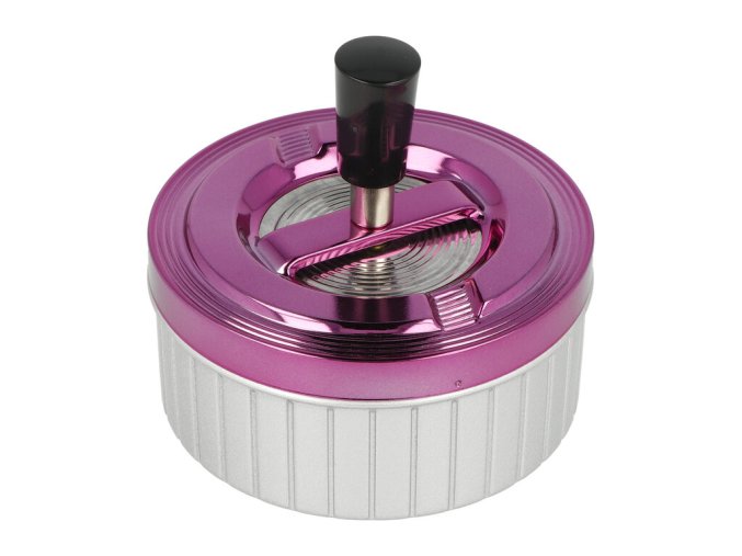 Cigaretový popelník kovový otočný Stripes fialový, 11cm