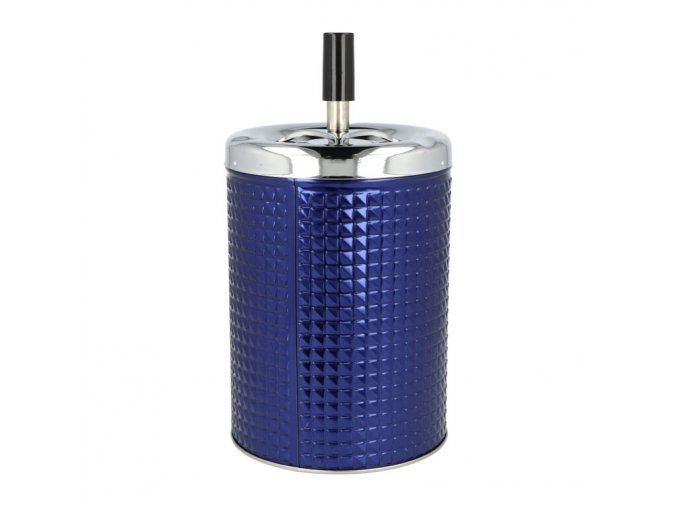 Cigaretový popelník kovový otočný Biggy modrý, 11cm