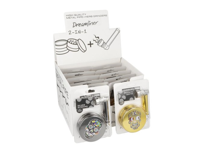 Drtič tabáku kovový Dreamliner Set Gold/Black, 60mm