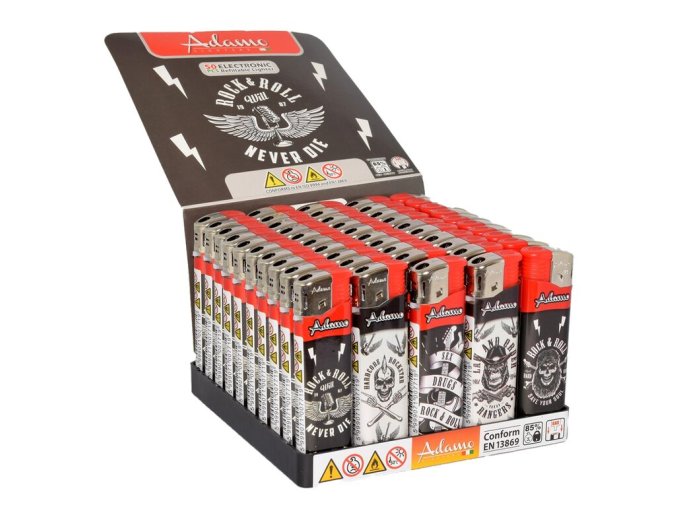 Zapalovač Adamo Piezo Slim Rock & Roll