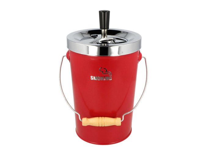 Cigaretový popelník kovový otočný Smoking XXL, červený