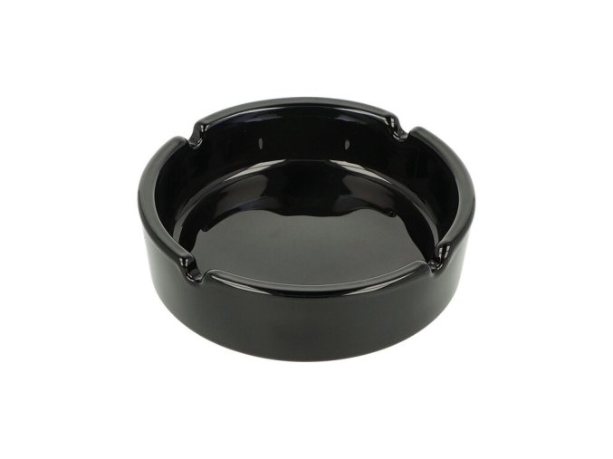 Cigaretový popelník skleněný Basic černý, 10,5cm