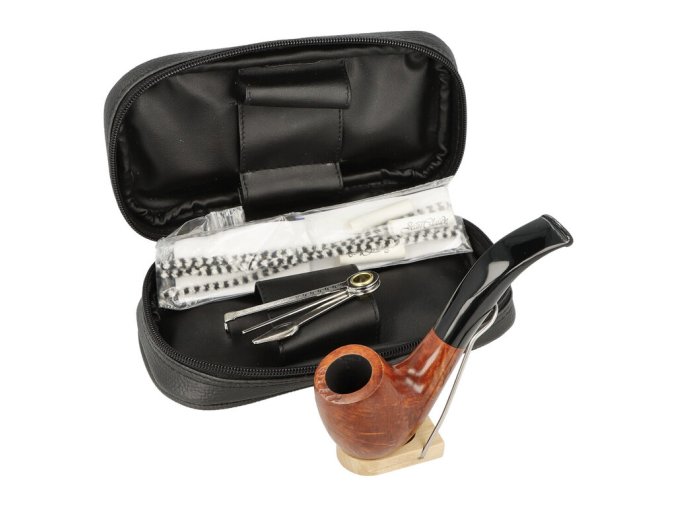 Sada Mr. Pipe - startovací set, dýmka zahnutá + etue