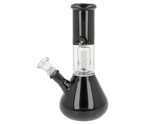 Skleněný bong s perkolací Super Heroes Černý Ice, 22cm