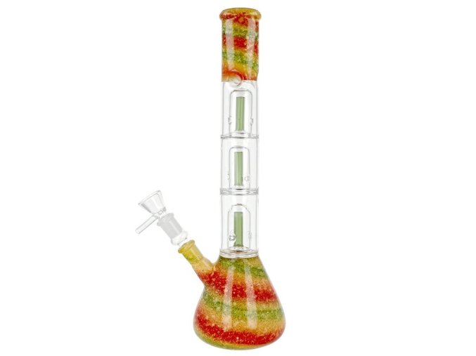 Skleněný bong s perkolací Super Heroes Beaker Rainbow, 36cm