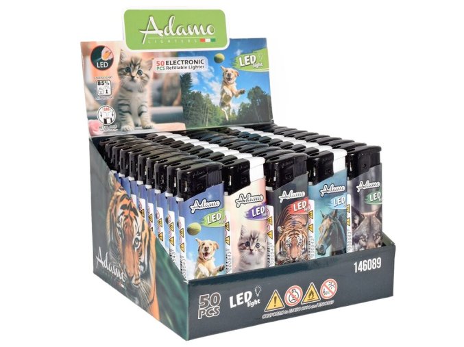 Zapalovač Adamo Piezo LED Animals
