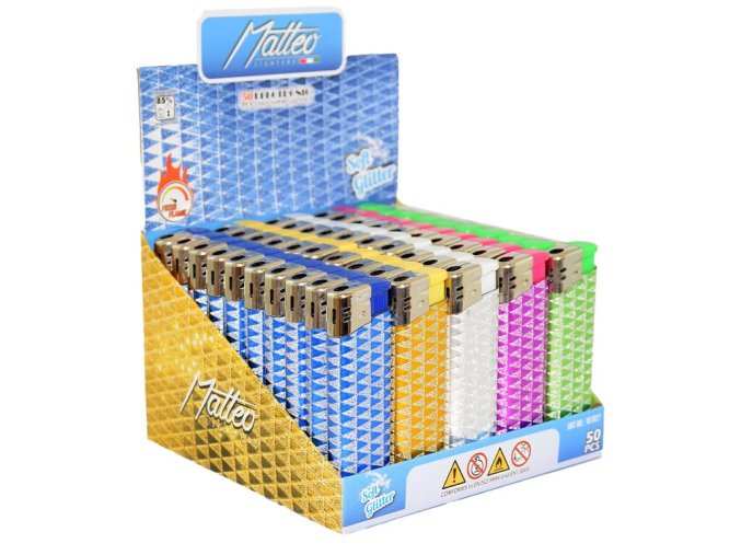 Zapalovač Matteo Piezo Glitter Triangle