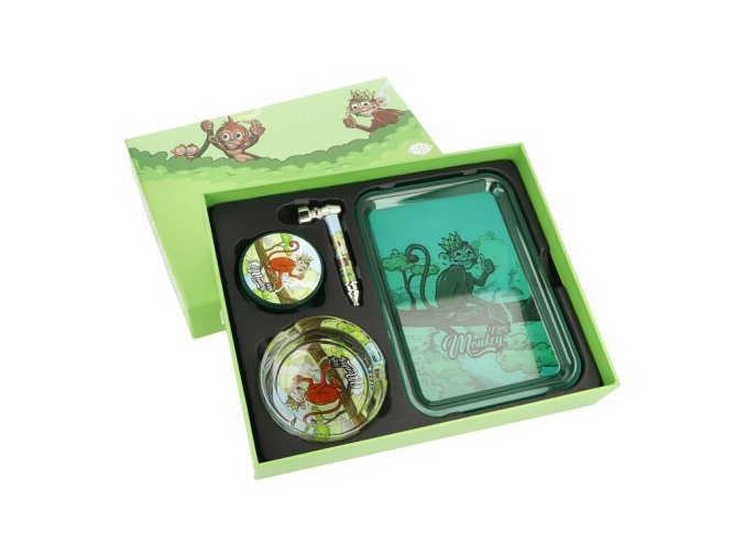 Drtič tabáku plastový Monkey King Gift Set Green