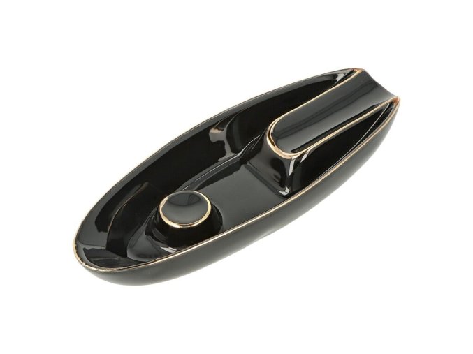 Doutníkový popelník 1D, černý-zlatý