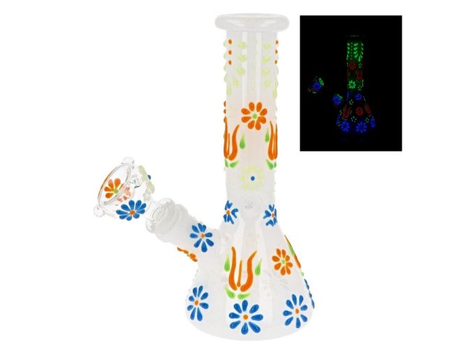 Skleněný bong Dreamliner Ice Flowers, 20cm