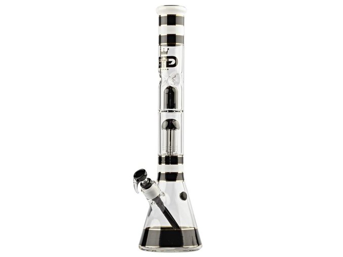 Skleněný bong s perkolací Grace Glass Golden Line Black, 46cm