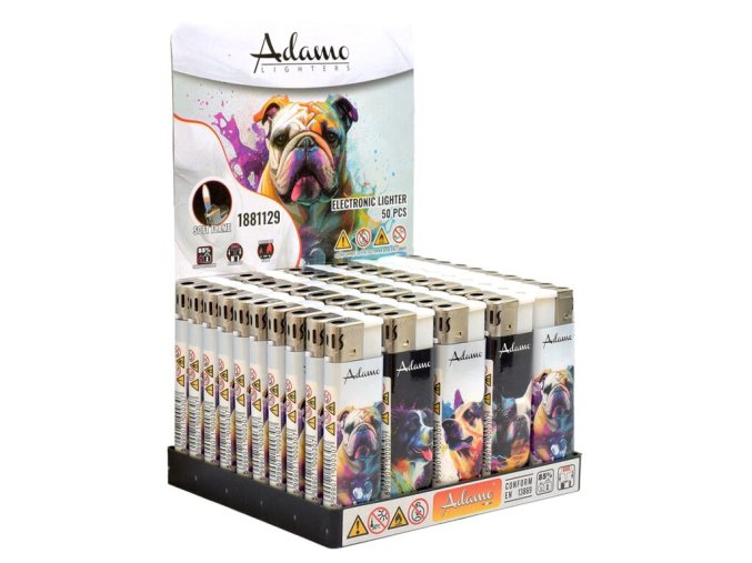 Zapalovač Adamo Piezo Colorful Dogs