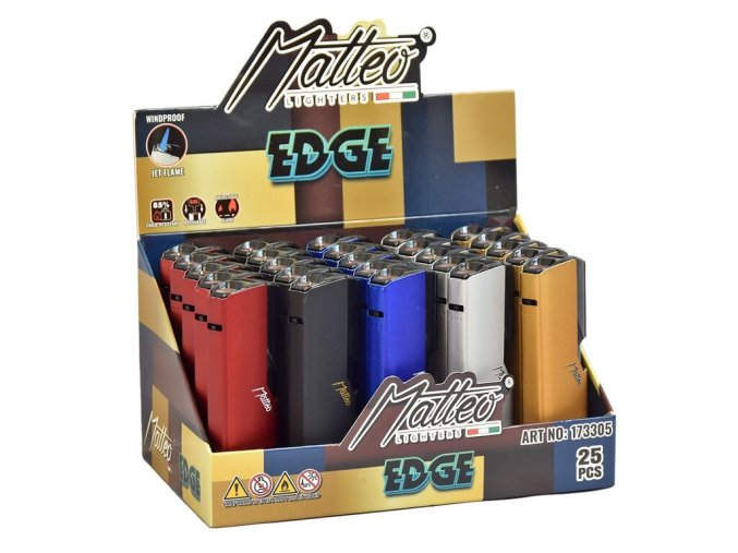 Zapalovač Matteo Metal Edge Royal