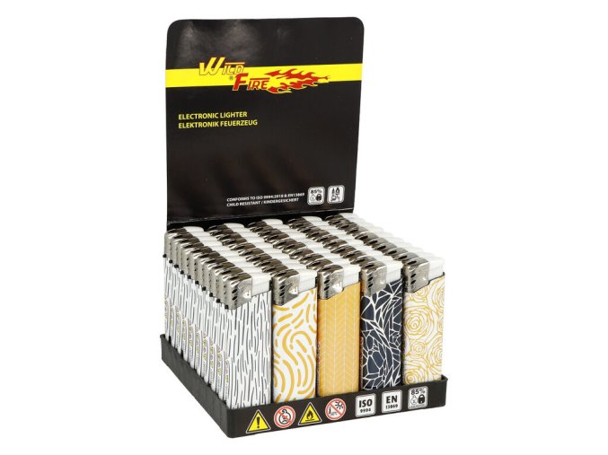 Zapalovač Wildfire Piezo Yellow Pattern