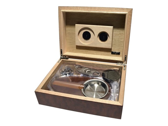Doutníkový Humidor Set Angelo hnědý