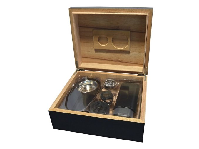 Doutníkový Humidor Set Oulus, černý, stolní