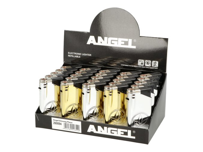 Zapalovač Angel JET Metal Gold Silver Hemp