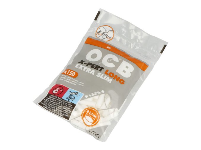Cigaretové filtry OCB Extra Slim Long, 5,3mm