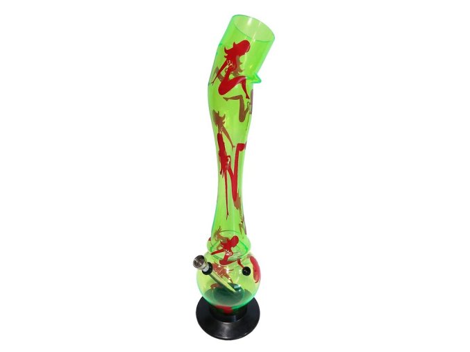 Bong Womeo akryl (plast), 39 cm, žlutozelený