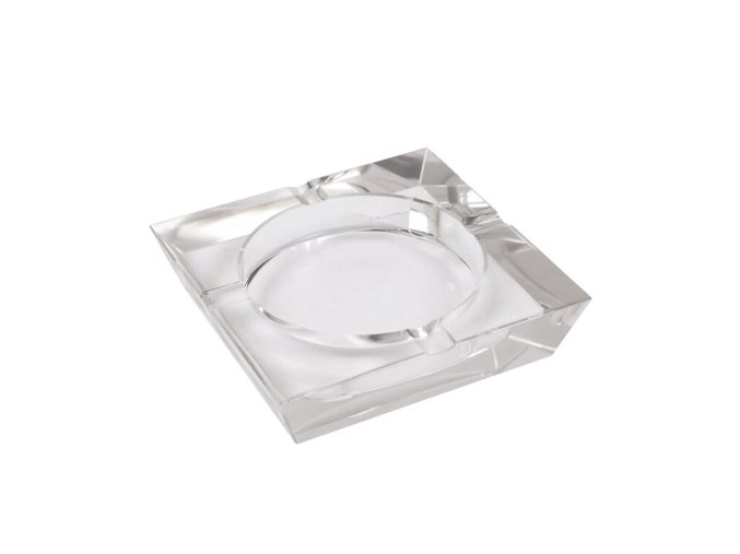 Doutníkový popelník skleněný, hranatý