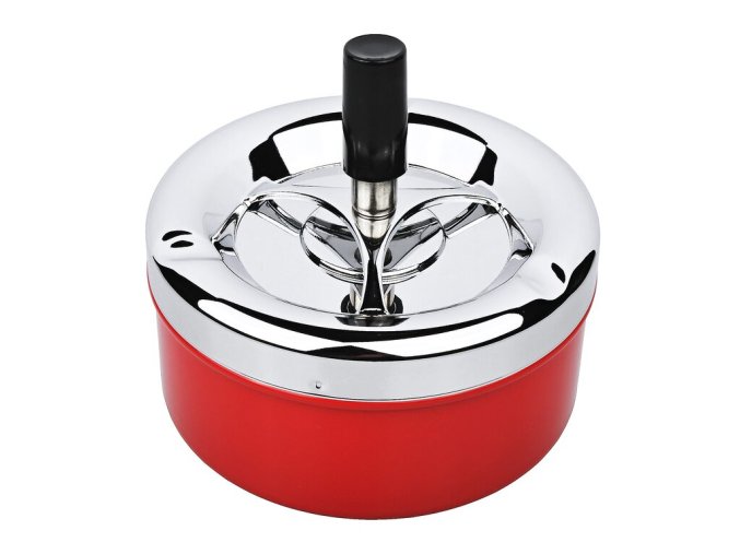 Cigaretový popelník otočný Angelo červený, kovový