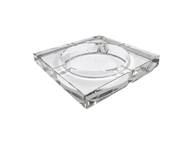 Doutníkový popelník skleněný, hranatý