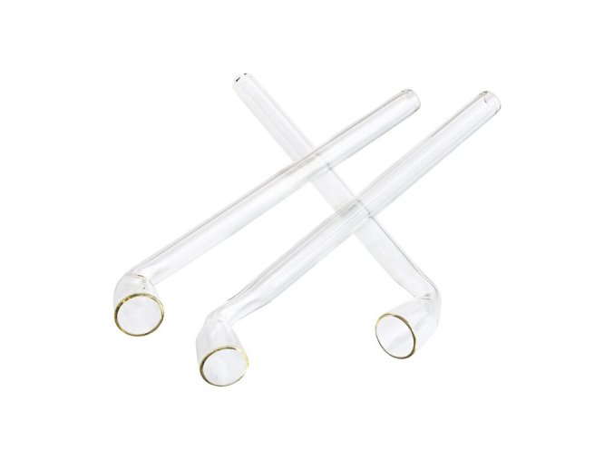 Šlukovka skleněná HM, zahnutá čirá