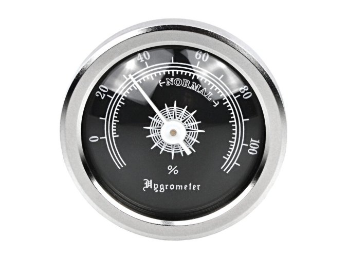 Vlhkoměr kulatý chrom-černý, 45mm
