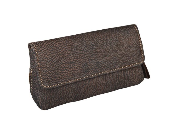 Pouzdro na 2 dýmky etue, kožené, hnědé