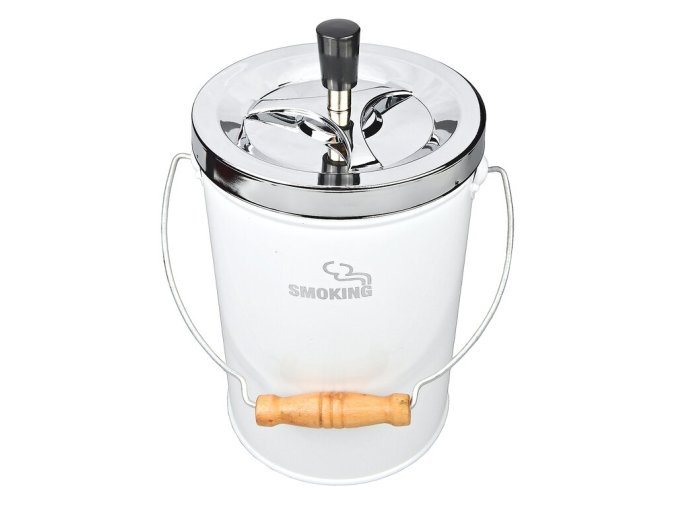 Cigaretový popelník kovový otočný Bigger Smoke, bílý