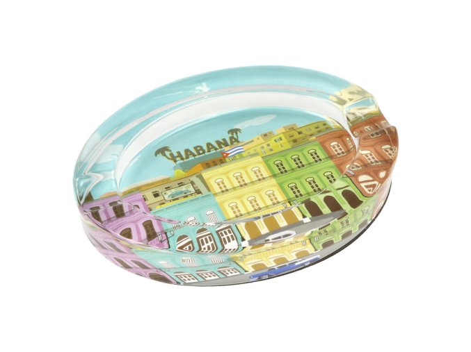 Doutníkový popelník skleněný Habana 2D