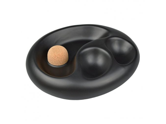 Dýmkový popelník na 2 dýmky keramický černý matný