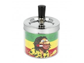 Cigaretový popelník kovový otočný Reggae Man, 9cm