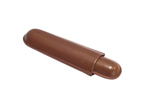 Pouzdro na 1 doutník Kozun, hnědé, koženka, 16 cm