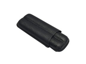 Pouzdro na 2 doutníky Etue Dugo, černé, matné, 16 cm