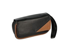 Pouzdro na 2 dýmky Etue Abus, černé-hnědý roh, koženka