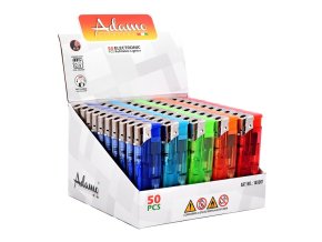 Zapalovač Adamo Piezo LED, transparent