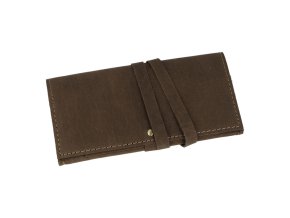 Pouzdro na tabák MM kožené, tmavě hnědé