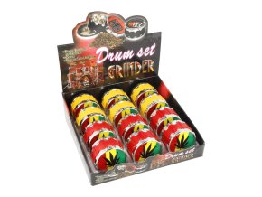 Drtič tabáku Dreamliner Hemp Leaf, red/yellow, 3.dílný, 50mm